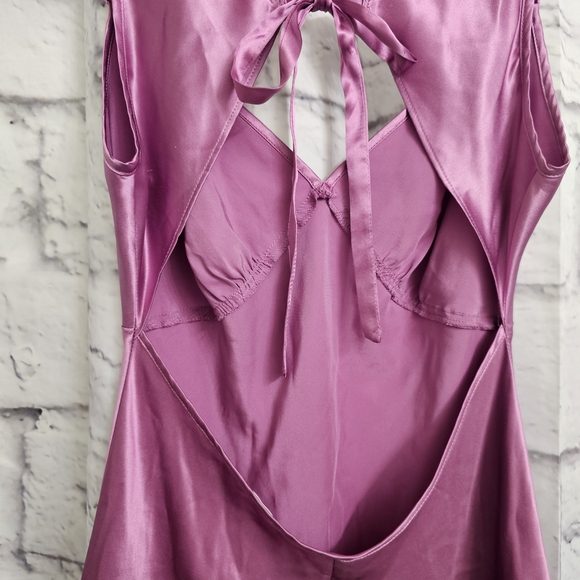 Victoria's Secret Vintage Pink Silk Bias Cut Mini Slip Dress Open Back NWOT - Picture 8 of 10